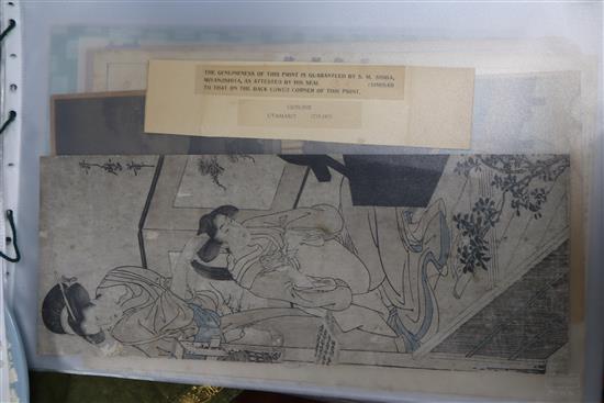 A group of assorted Japanese woodblock prints, unframed